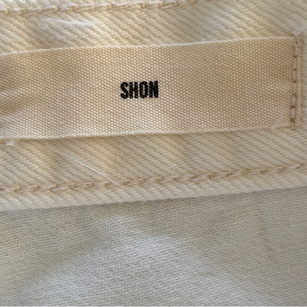 Nili Lotan Shon Denim Barrel Leg Tapered Crop Jean Pant - Size 29 Cream - Picture 12 of 16